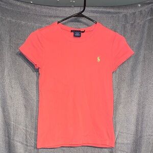 Ralph Lauren Coral Tee with Lime Logo